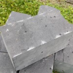 текстура та колір бруківки із чорного каменю Базальт