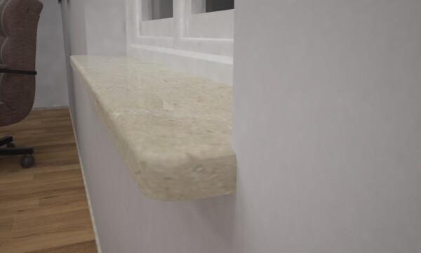 Підвіконня з мармуру Lotus Beige Підвіконня з мармуру Lotus Beige з фаскою А і округленим кутом