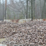 Колота бруківка з червоного Кишинського граніту 20x10x10 см
