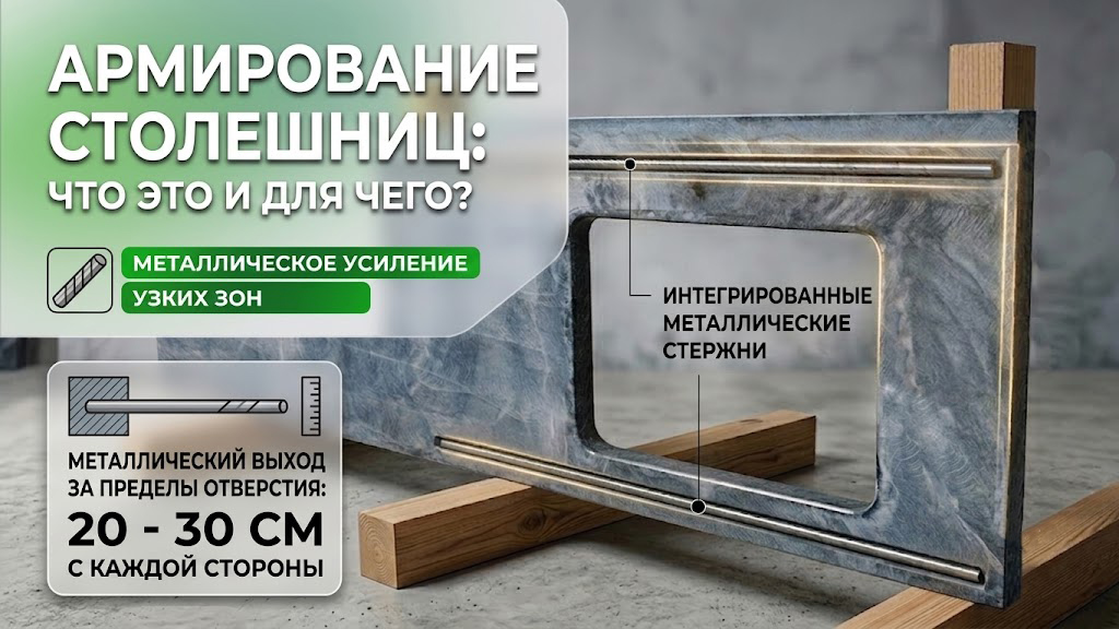 Армирование гранитной столешницы