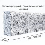 Бордюр ГП-5 пиляний з граніту Grey Ukraine (специфікація)
