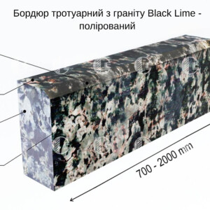 Полірований бордюр з Луковецького граніту