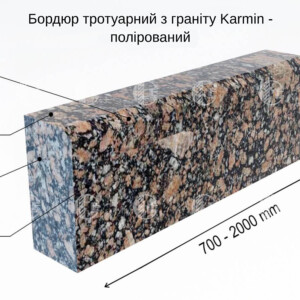 Полірований бордюр З Крупського граніту