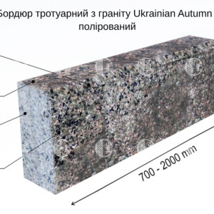 Полірований бордюр з Василівського граніту