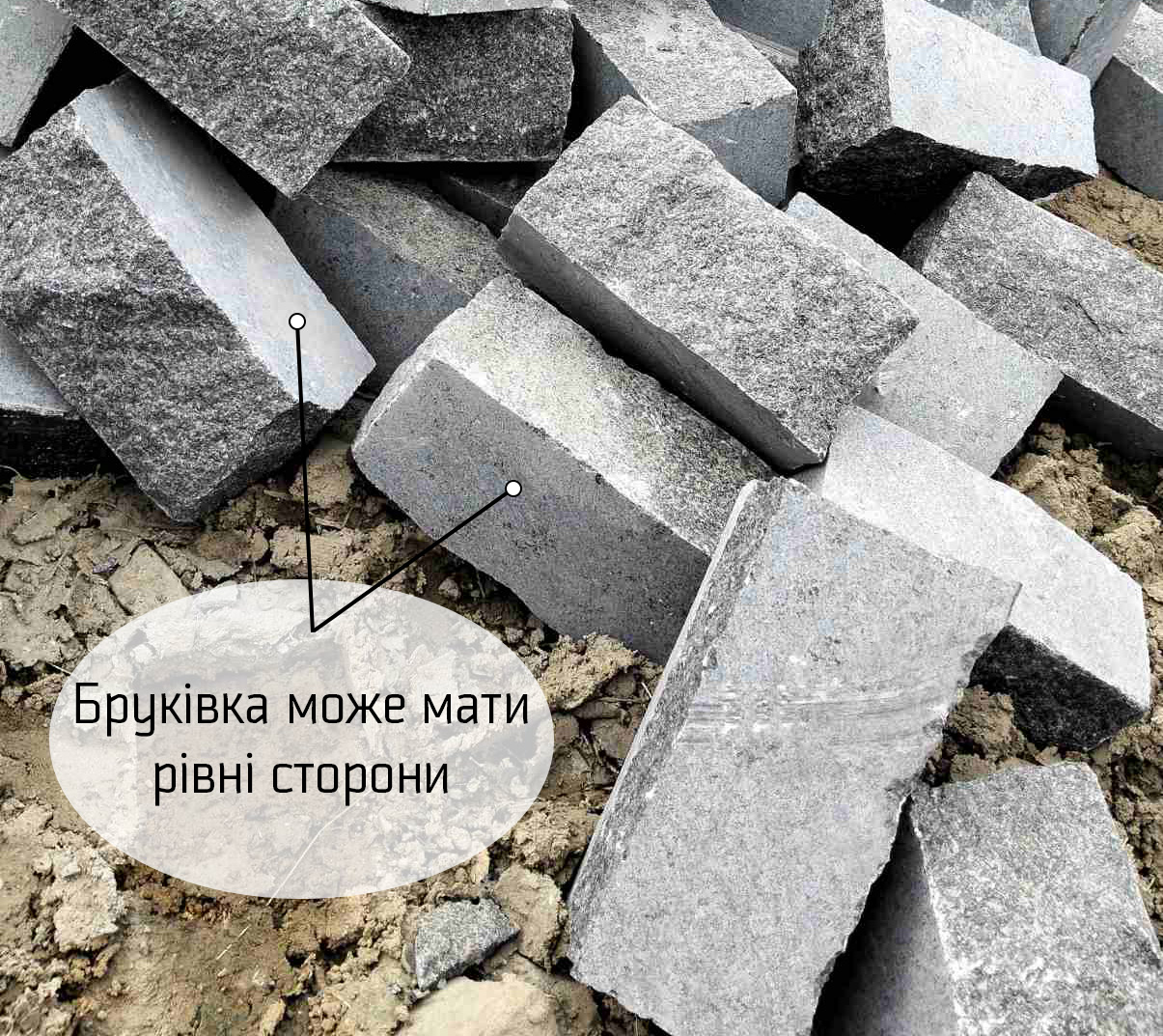 Бруківка з чорного каменю Габро
