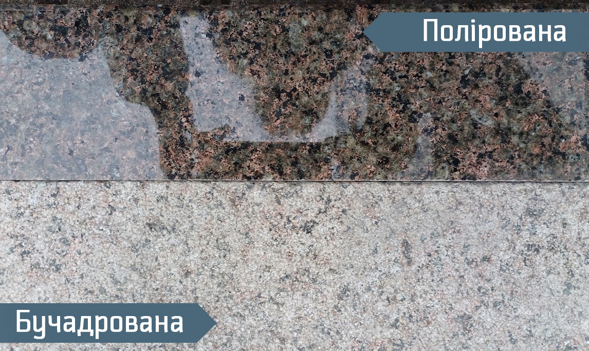 Полирована / бучардована поверхня